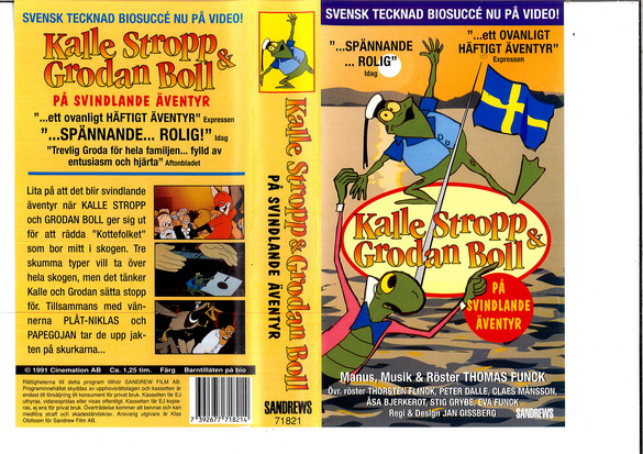 Tecknat Barn Svenska:Kalle Stropp och Grodan Boll på svindlande äventyr (1991 Sandrews AB) DVDRIPPEN (Svenska) Hela Filmen